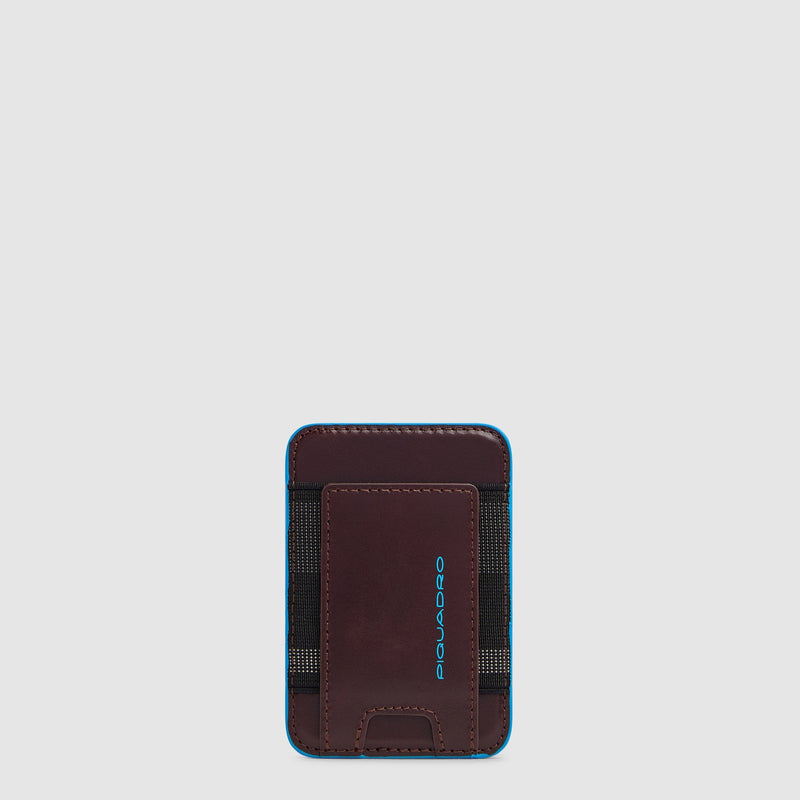Rigid Leather MagSafe® Card Holder with RFID Protection - Mahogany
