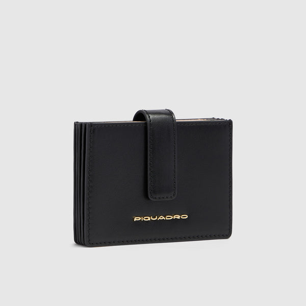 Women's Leather Card Holder with 5 Card Slots - 4