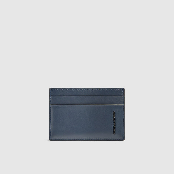 MagSafe® Leather Card Holder with 2 RFID-Protected Slots - Blue