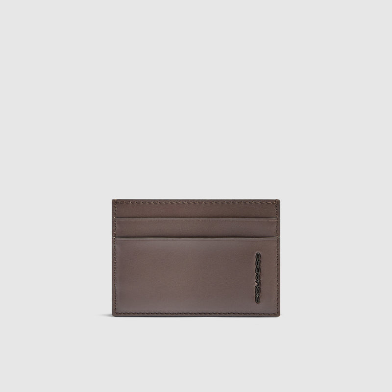 MagSafe® Leather Card Holder with 2 RFID-Protected Slots - Brown