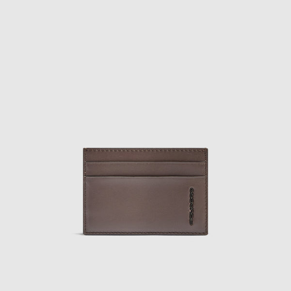 MagSafe® Leather Card Holder with 2 RFID-Protected Slots - Brown