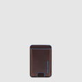 Slim MagSafe® Leather Card Holder with RFID Shielding - Mahogany