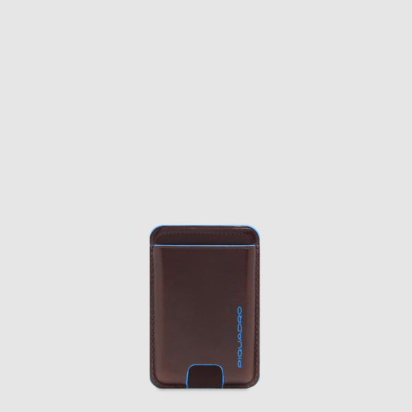 Slim MagSafe® Leather Card Holder with RFID Shielding - Mahogany