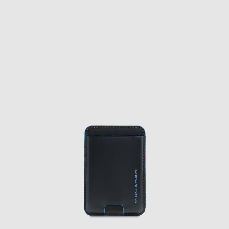 Slim MagSafe® Leather Card Holder with RFID Shielding - Black