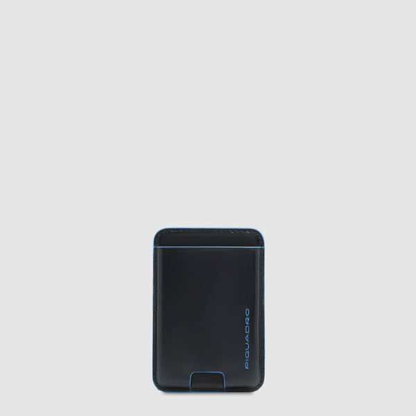 Slim MagSafe® Leather Card Holder with RFID Shielding - Black