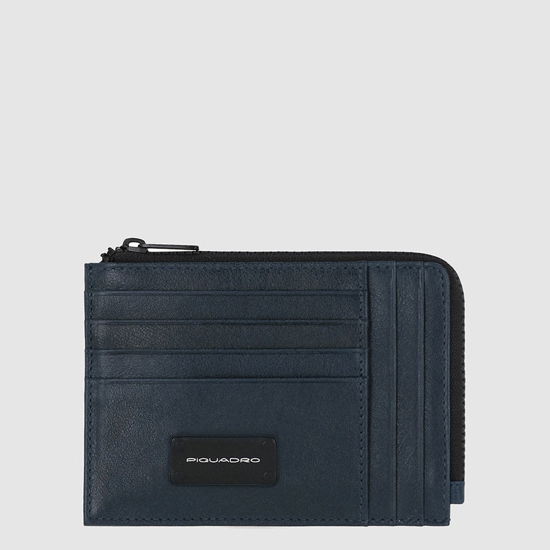 Zipper coin pouch with credit card slots