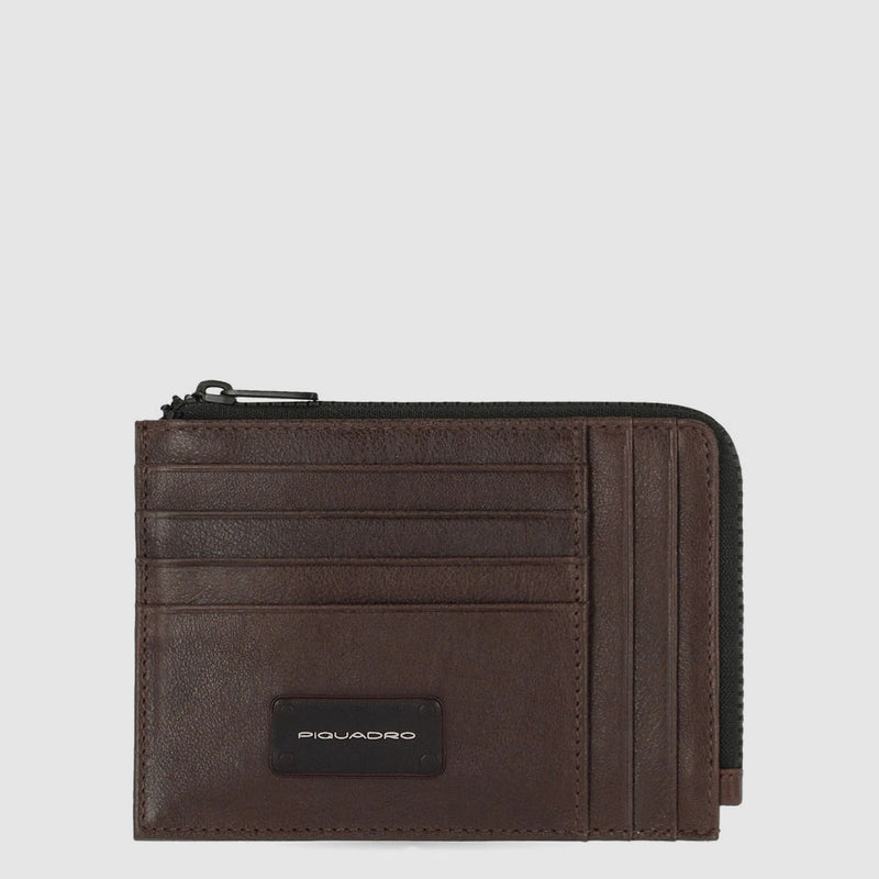 Zipper coin pouch with credit card slots