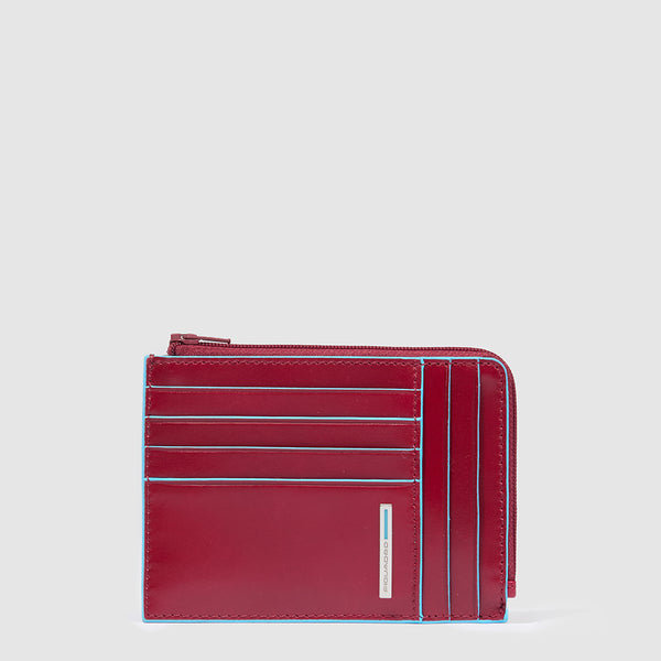 Men's card holder wallet with zipped coin pocket