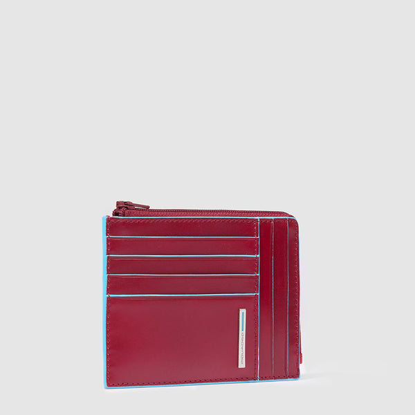 Men's card holder wallet with zipped coin pocket