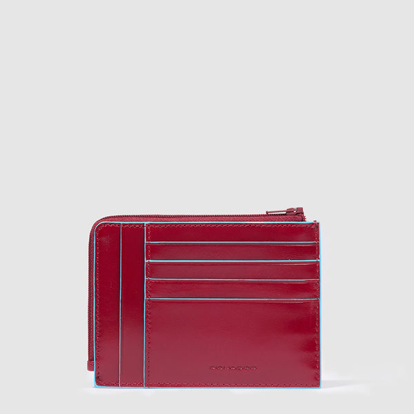 Men's card holder wallet with zipped coin pocket