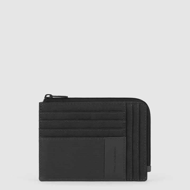 Zipper coin pouch with credit card slots