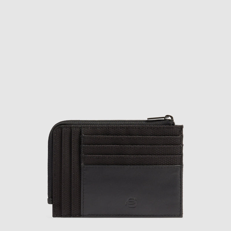 Men's card holder wallet with zipped coin pocket - 4