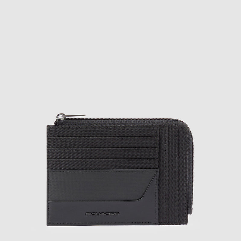Zipper coin pouch with credit card slots