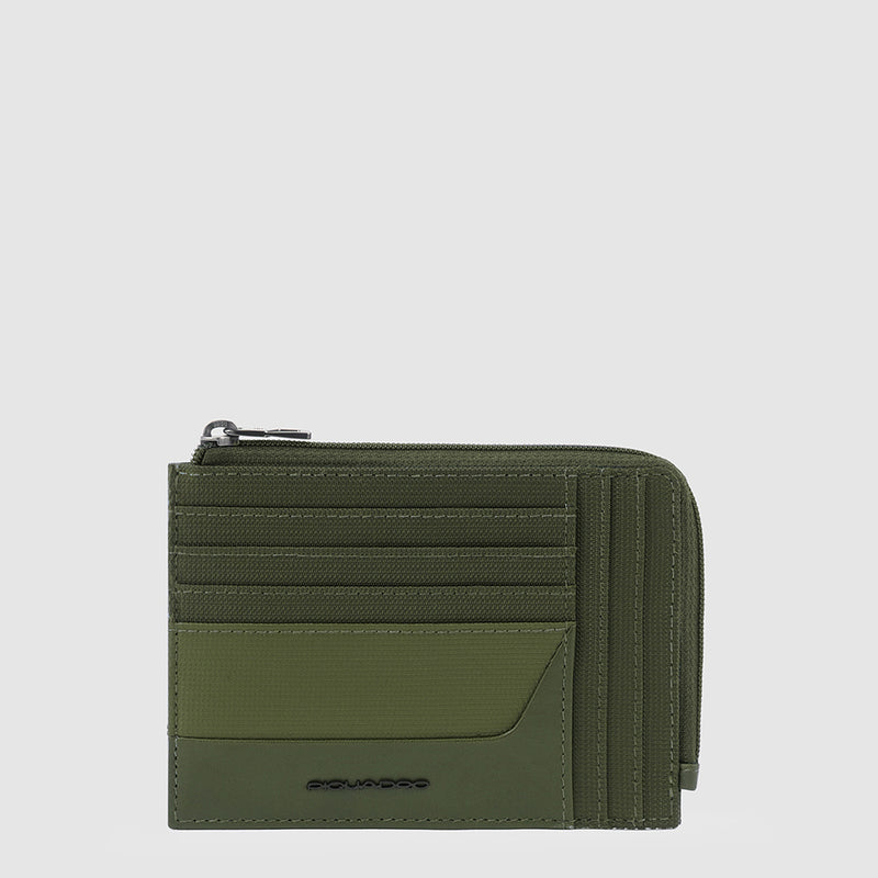 Zipper coin pouch with credit card slots