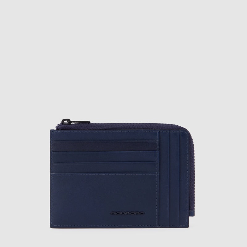 Zipper coin pouch with credit card slots