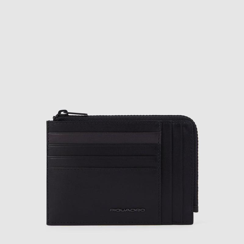 Zipper coin pouch with credit card slots