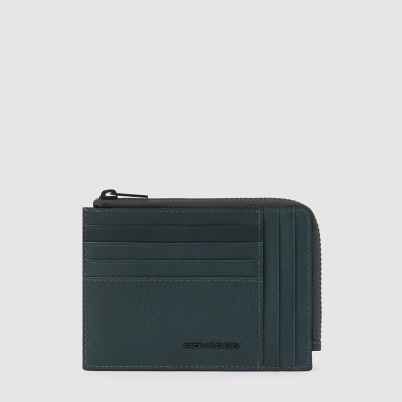 Zipper coin pouch with credit card slots