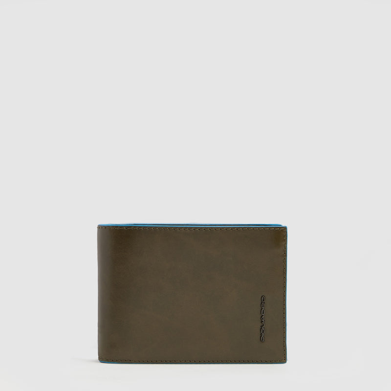 Men's RFID Leather Wallet with 7 Card Slots - Olive green