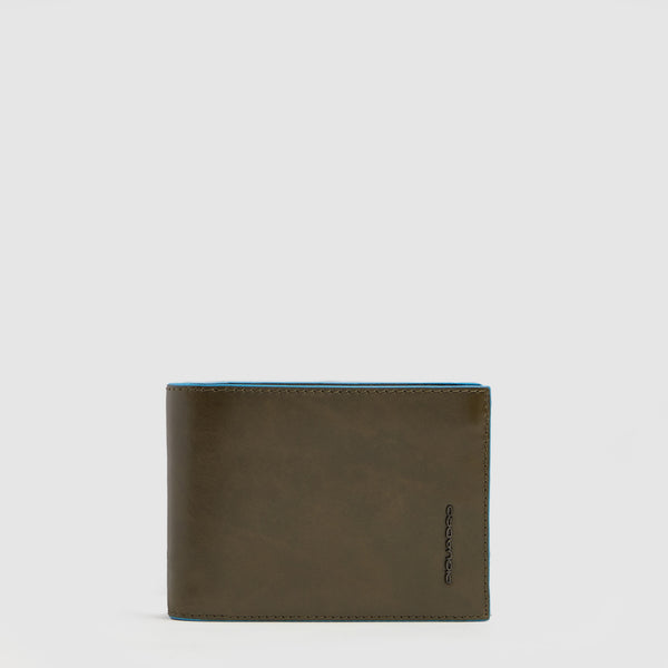 Men's RFID Leather Wallet with 7 Card Slots - Olive green