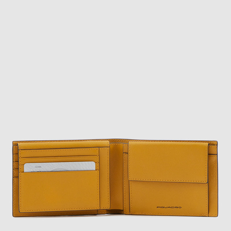 Men's Leather Wallet, 7 Card Slots - Yellow