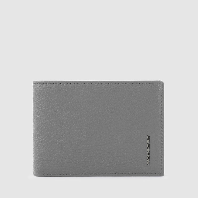 Leather Wallet with ID Window, 7 Card Slots & RFID - Grey - photo 2