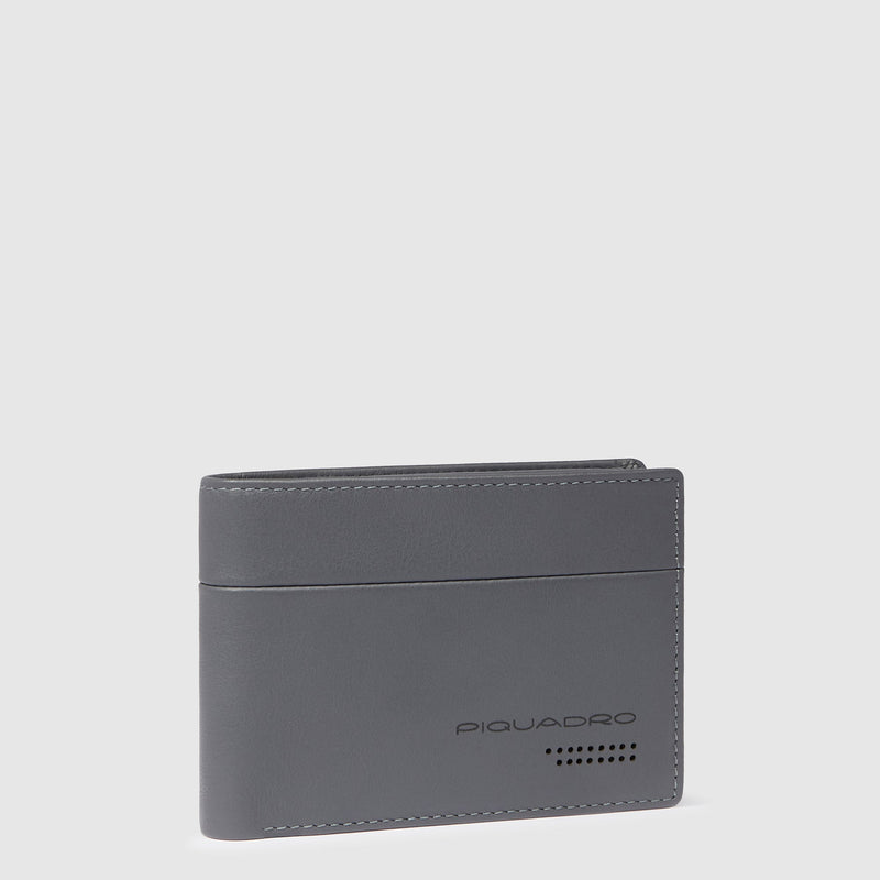 Leather Wallet with ID Window, 7 Card Slots & RFID Block - Light grey - photo 2