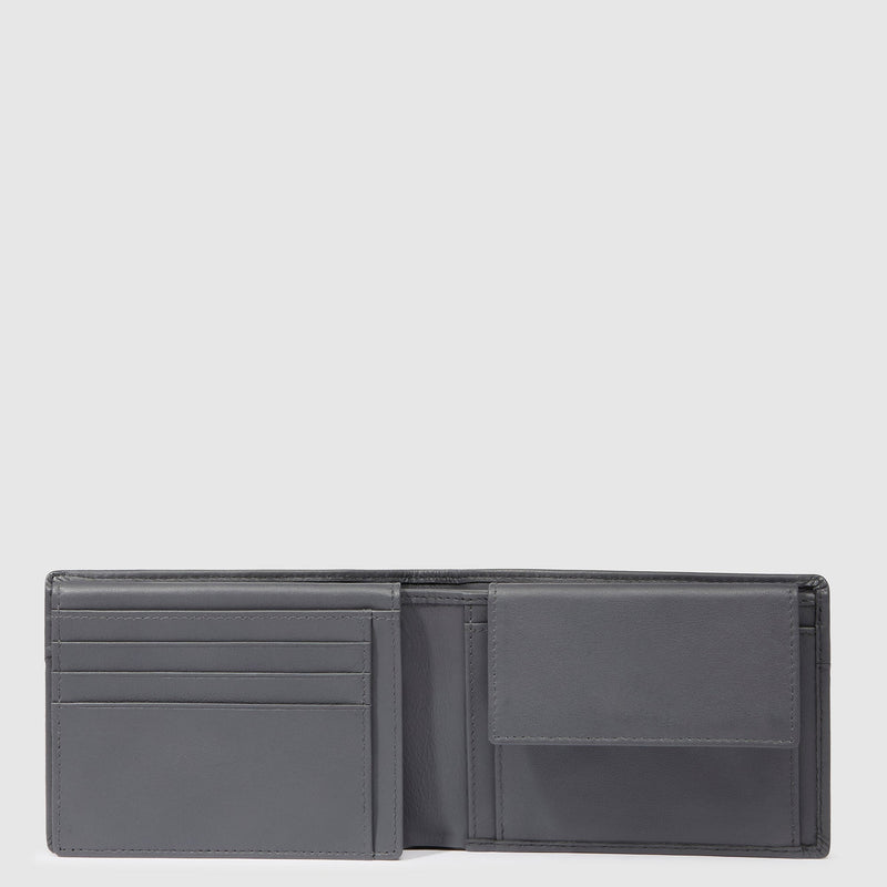 Leather Wallet with ID Window, 7 Card Slots & RFID Block - Light grey - photo 4