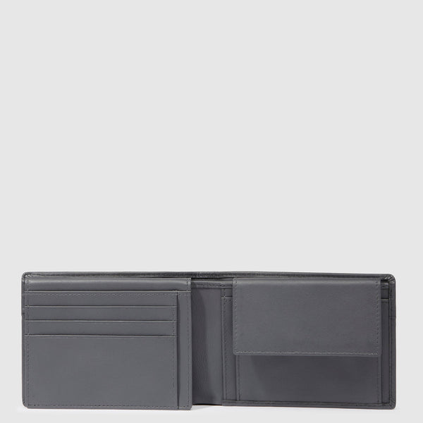 Leather Wallet with ID Window, 7 Card Slots & RFID Block - Light grey - photo 4