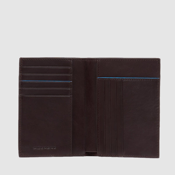 Vertical men’s wallet with banknote, credit card a