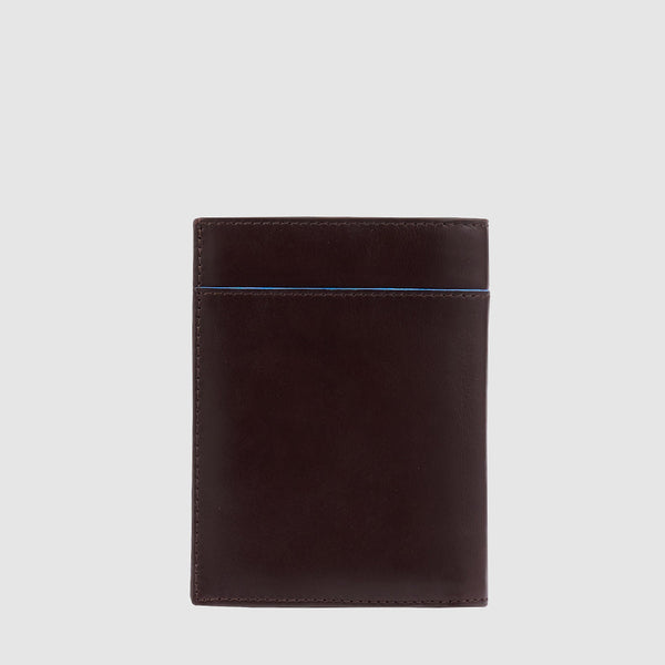 Vertical men’s wallet with banknote, credit card a