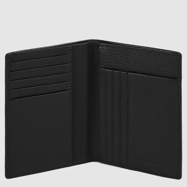 Portefeuille homme vertical avec volet pour cartes