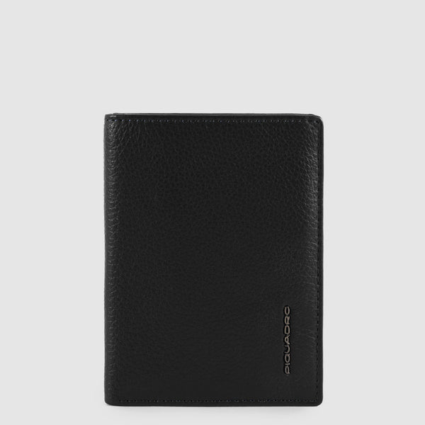 Portefeuille homme vertical avec volet pour cartes