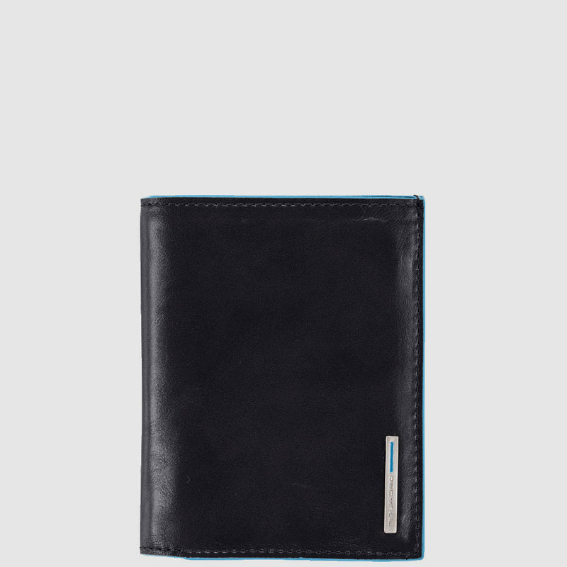 Vertical men’s wallet with coin pocket, credit