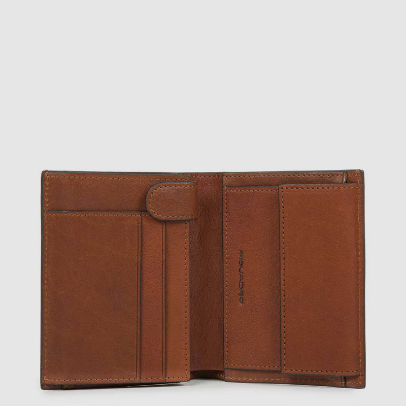 Portefeuille homme vertical avec porte-monnaie, po