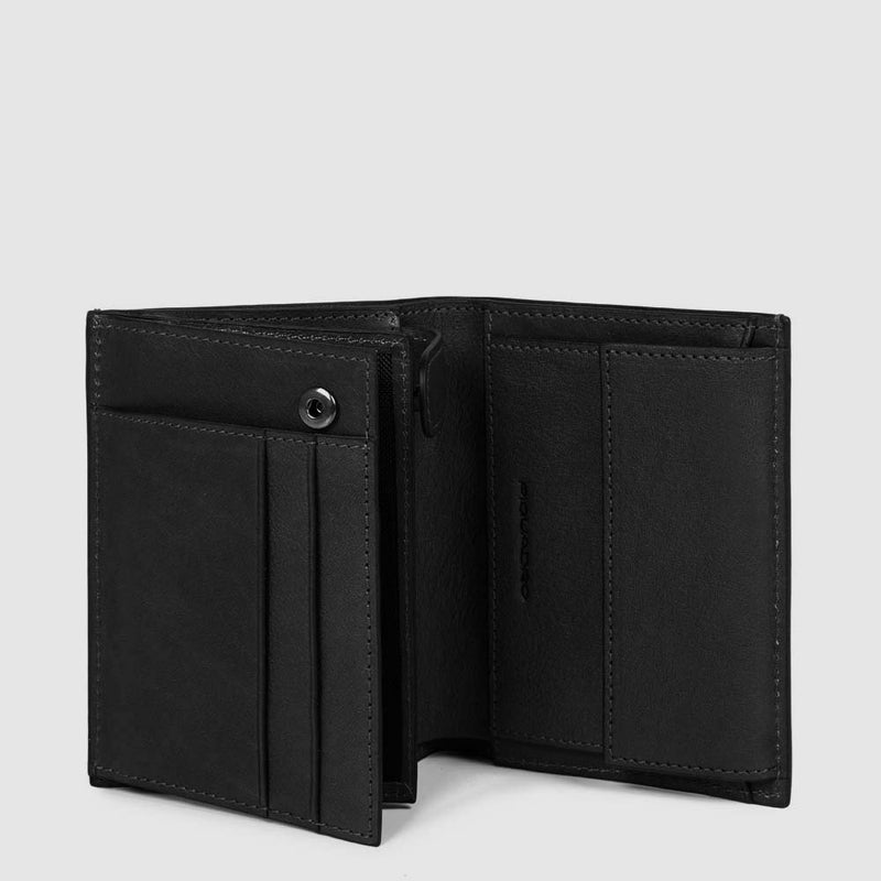 Men’s wallet with coin pocket, credit card facilit