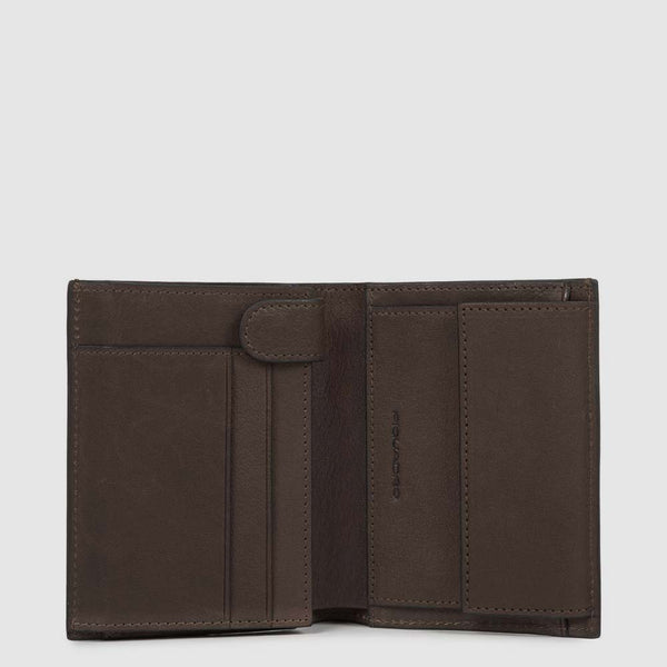 Portefeuille homme vertical avec porte-monnaie, po