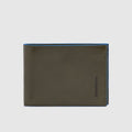 Men's Leather Wallet with 4 Card Slots and Coin Pocket - Olive green