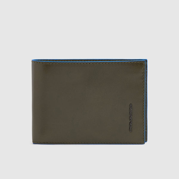 Men's Leather Wallet with 4 Card Slots and Coin Pocket - Olive green