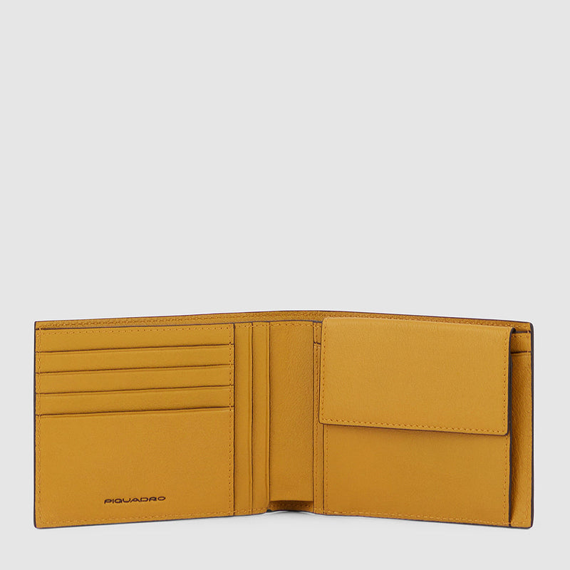 Men's Leather Wallet, 4 Card Slots - Yellow