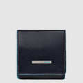 Square Leather Coin Purse with Button Closure