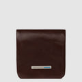 Leather Coin Purse with Button Closure – Blue Square