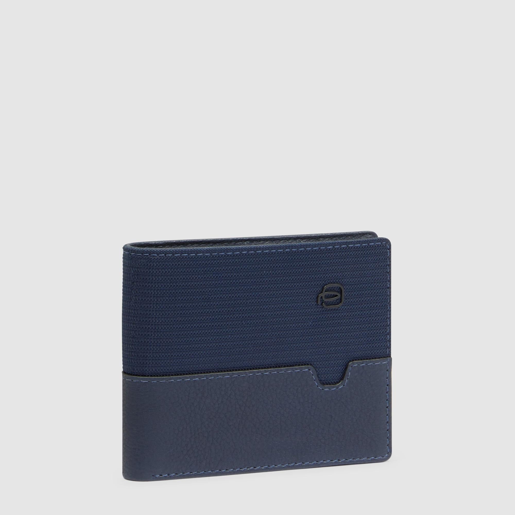 Billetera hombre con portadocumentos desmontable azul