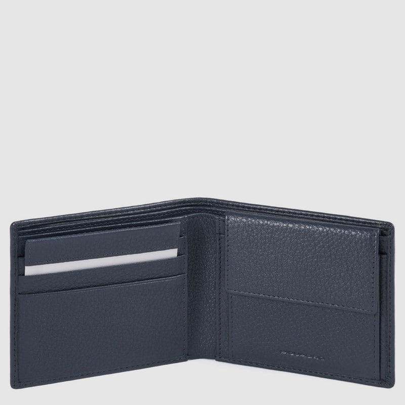 Men’s wallet with coin case, credit card facility,