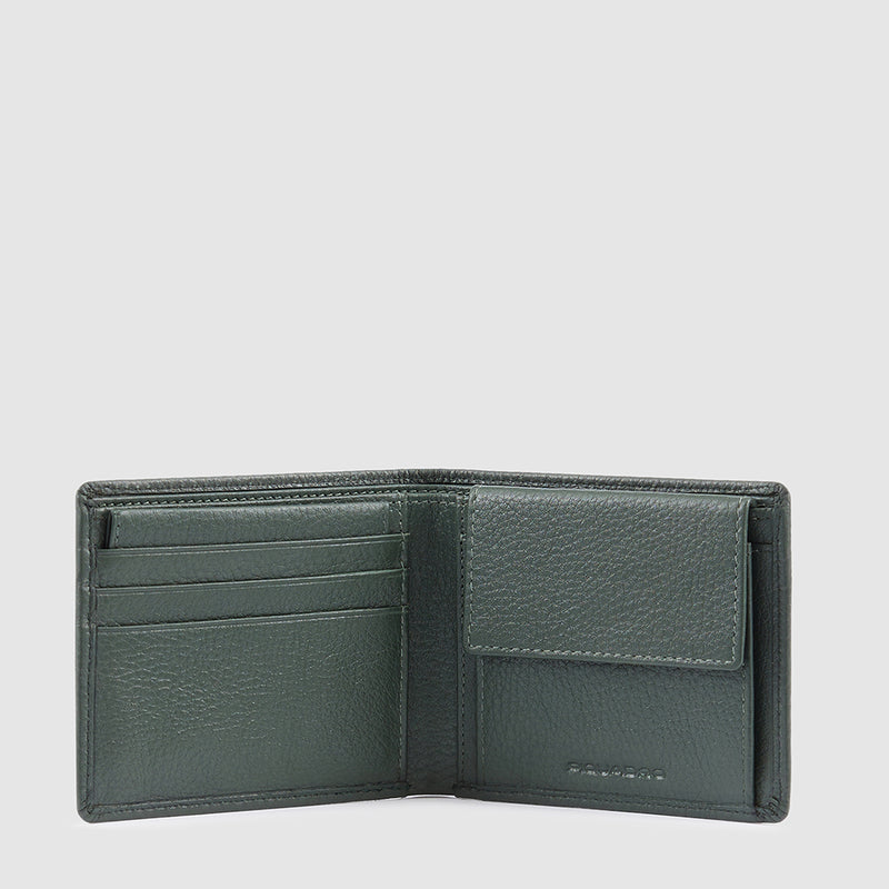 Men’s wallet with coin case, credit card facility,