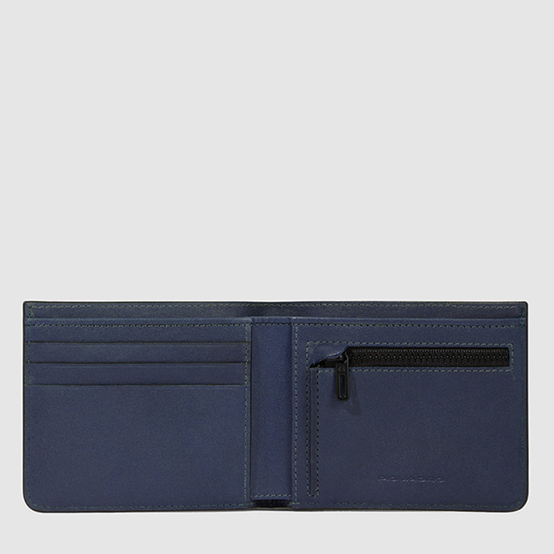 Slim men’s wallet with zipped coin pocket