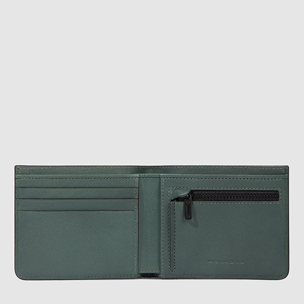 Slim men’s wallet with zipped coin pocket