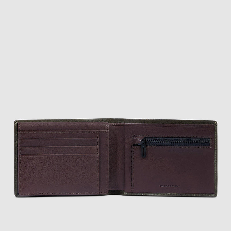 Men’s wallet with zipped coin pocket