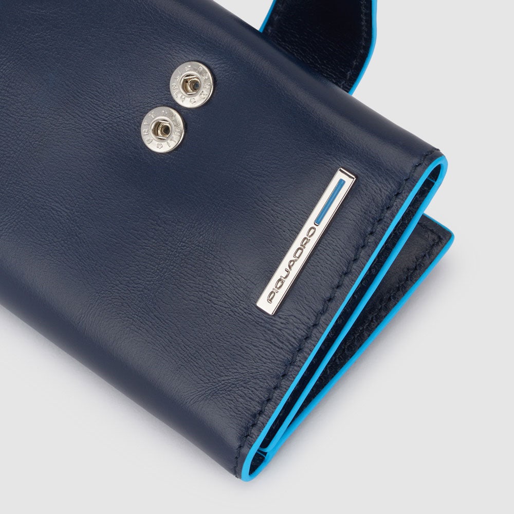 Portafoglio uomo compatto con porta monete blu notte