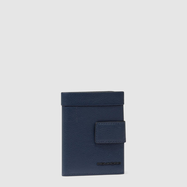 Pocket trifold men's wallet with money pocket blue
