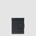 Compact Leather Wallet with 6 Card Slots and RFID - Black
